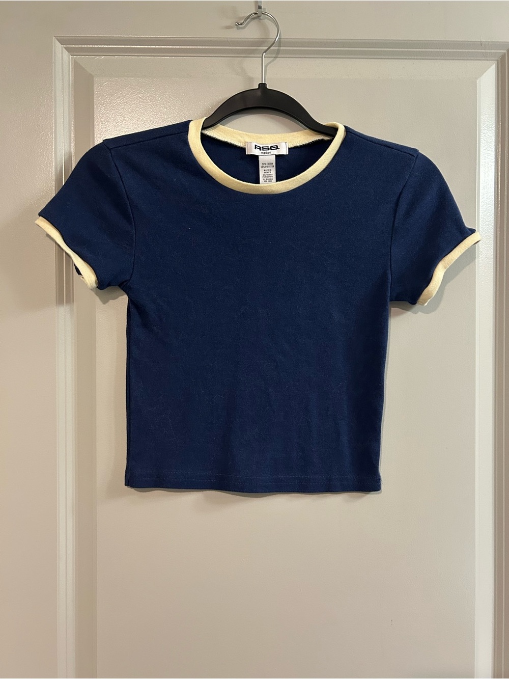 RSQ Navy Blue Tee with Cream Trim